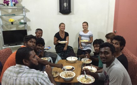 Sharing a meal Maldives